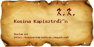 Kosina Kapisztrán névjegykártya